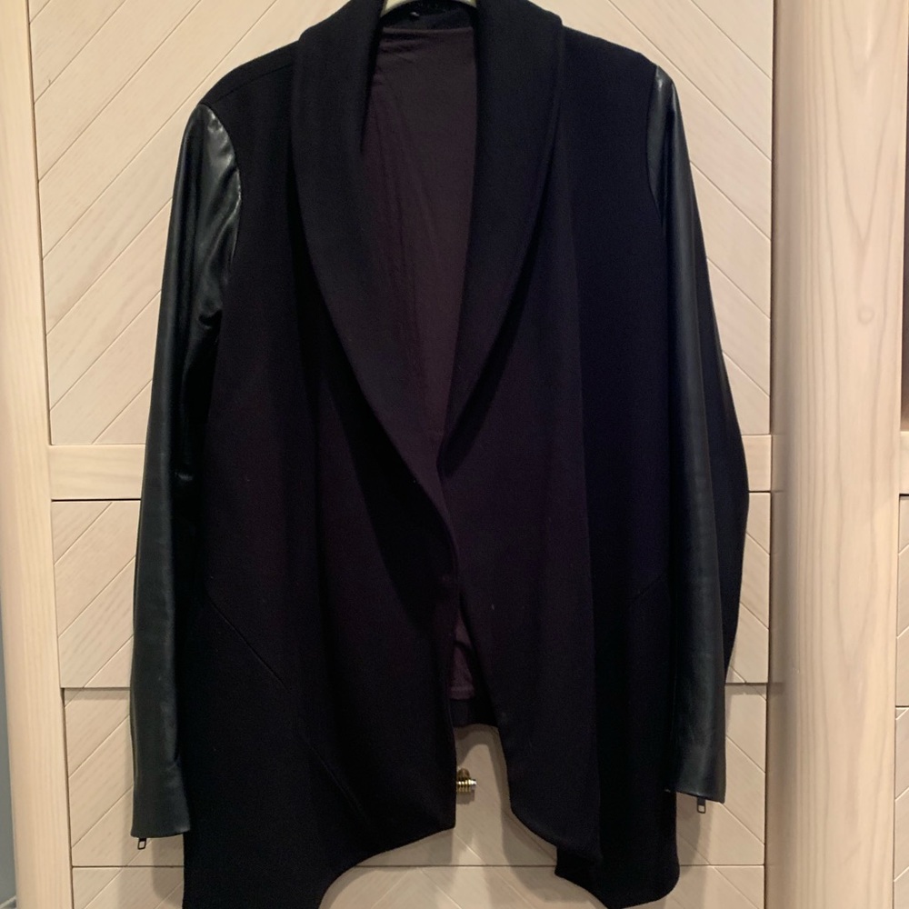 Theory black multi media blazer